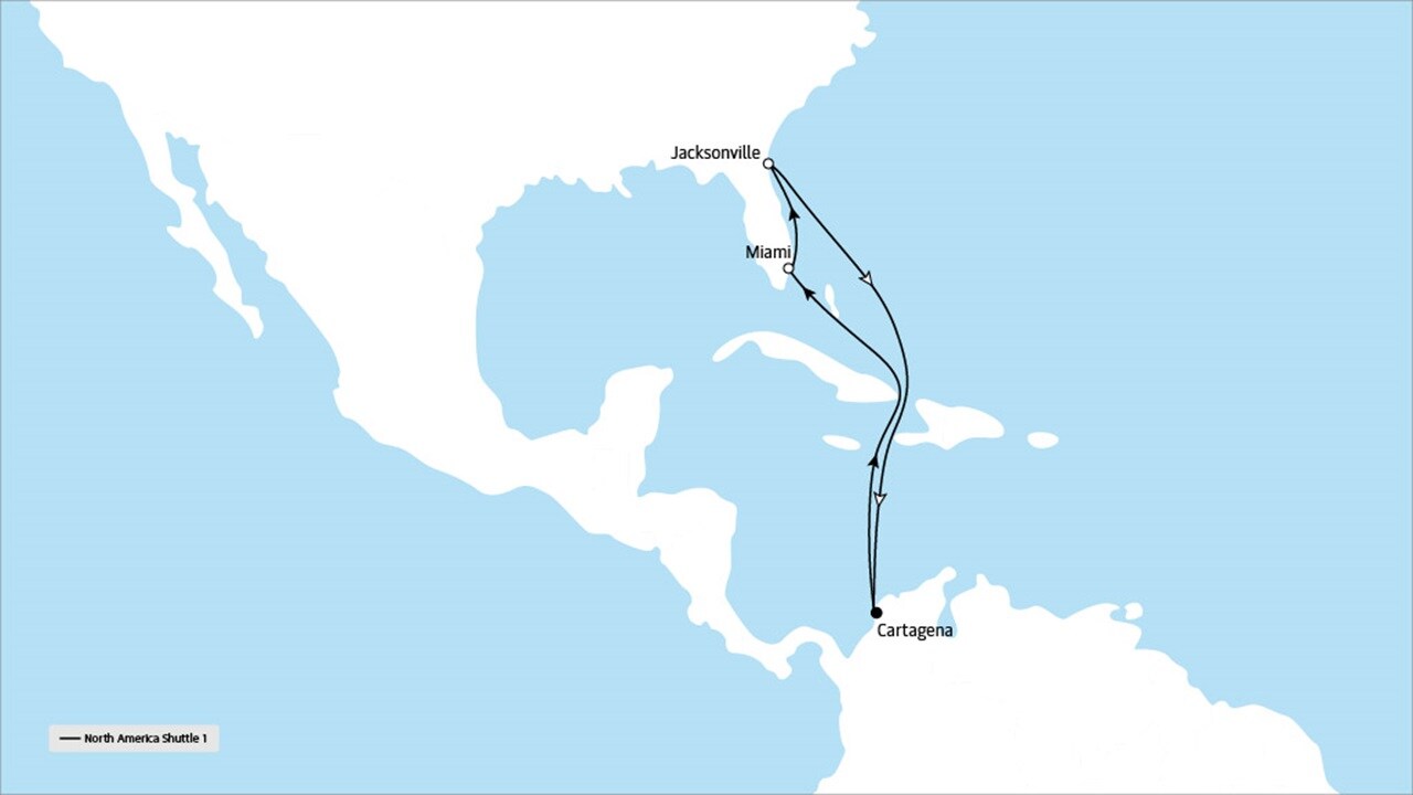 Gulf of Mexico shuttle service map