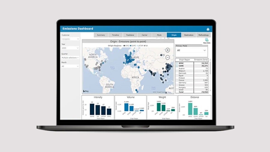 Illustration of a laptop with statistics on it